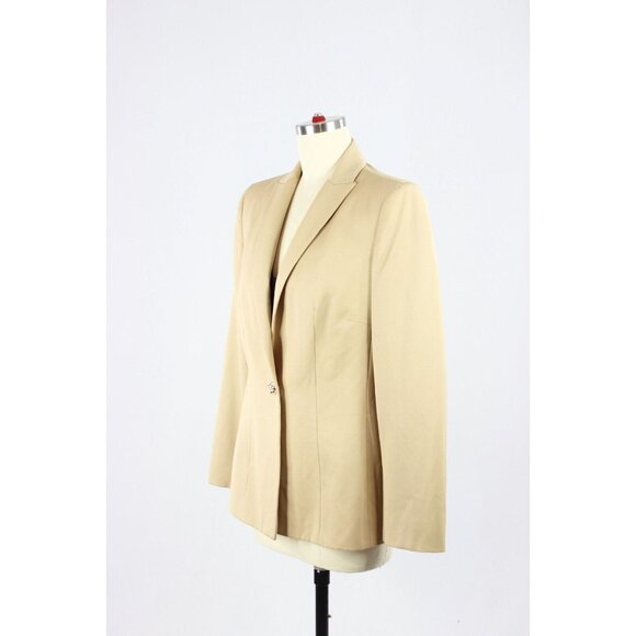 Vintage 90's VALENTINO ROMA Tan Gabardine Twill Slim Fit Blazer, Size 42/8 - Picture 4 of 15